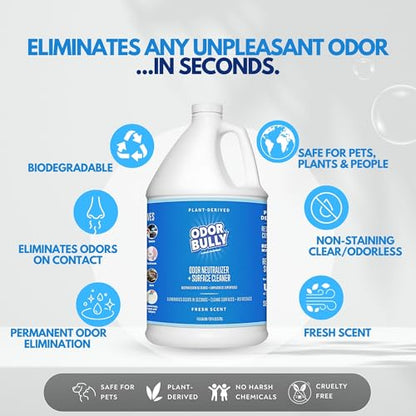 Whip-It Odor Bully Instant Odor Neutralizer - Powerful Plant-Based Formula | Eliminate Stubborn Odors from Home and Car | Fresh Laundry Scent | Dual Purpose Odor Control/Cleaner - 128 oz