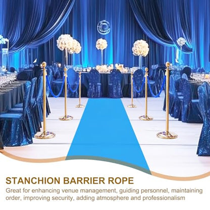 MECCANIXITY Twisted Stanchion Rope 3.28 Ft/1 M, Barrier Rope Twisted Post Ropes with Snap Hooks for Posts Stands Queue Divider Crowd Control, Blue Golden - color: Blue Golden, size: 3.28 Ft