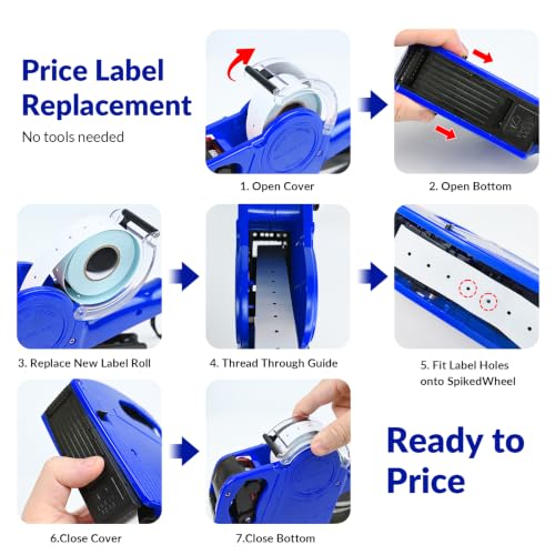 NATURALABEL 1-Line 8-Digit Price Gun Kit (Model NT5500, Blue) - color: Blue