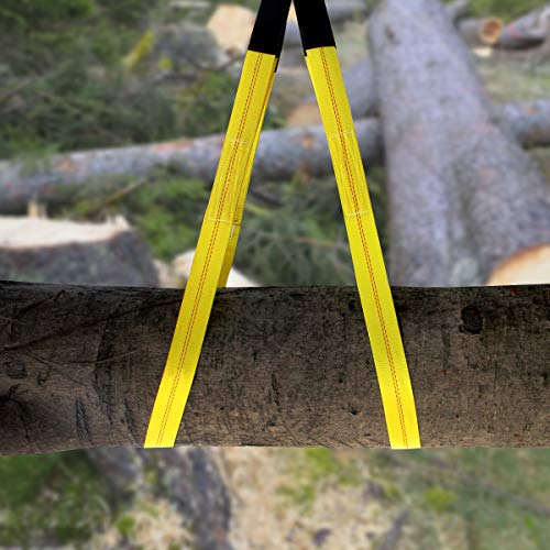 2"x10' Lift Sling Straps, 13,000 lb Load Capacity Heavy Duty Web Sling Tree Saver & Recovery Strap, Double-Layer Polyester Hoist Straps for Towing, Hoisting, Moving, UV Resistant Polyester 2-Pack - color: 10'x2" 13,000 Pound Yellow