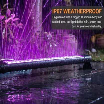 RGB Wall Washer Light Outdoor, Plug-in 120V 4FT IP67, RF Remote 1 Pack - color: RGB-1pack