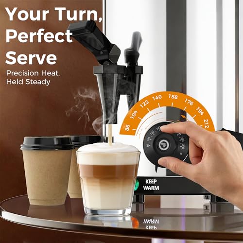 12L Electric Beverage Dispenser - Smart Temperature Control Heated Drink Container for Coffee,Hot Chocolate,Tea & Party Drinks,Large Capacity Office & Home Warmer with Safety Auto-Off - color: Silver