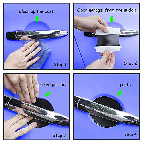 Universal 3D Carbon Fiber Car Door Handle Protection Film-S - color: Black, size: S