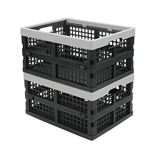 16-Liter Collapsible Storage Crates/Folding Milk Basket, Set of 2 - size: 16 liter