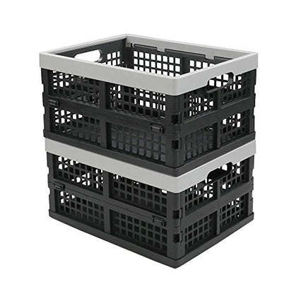 16-Liter Collapsible Storage Crates/Folding Milk Basket, Set of 2 - size: 16 liter