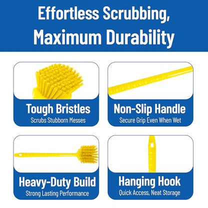 SPARTA 20 Inch Floater Scrub Brush, Polybutylene Bristles, Yellow