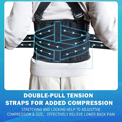 Plus Size Lower Back Brace with Shoulder Straps,Work,Heavy Lifting, 3XL/4XL - style: 3XL/4XL(51.2"- 59.8")