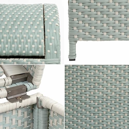happimess Darla 24 Gal Outdoor Trash Can Swing Top, Mint Blue/White - color: Mint Blue/White, size: 24 Gallons