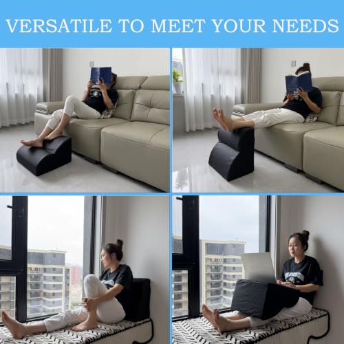 Foot Rest for Under Desk at Work.Multifunctional 3-Tier Foot Stool - color: Standard-black