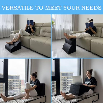 Foot Rest for Under Desk at Work.Multifunctional 3-Tier Foot Stool - color: Standard-black