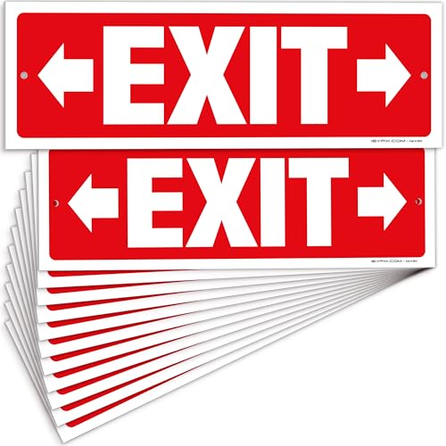 iSYFIX Exit Signs, 12 Pack, 12x4 Inch, Right & Left Arrow - color: Plastic Right&Left, size: 12 Pk 12x4