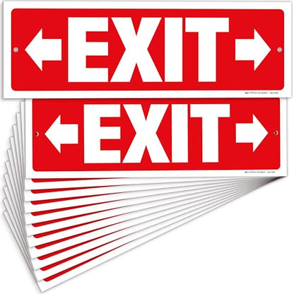 iSYFIX Exit Signs, 12 Pack, 12x4 Inch, Right & Left Arrow - color: Plastic Right&Left, size: 12 Pk 12x4