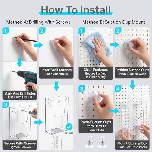 Wall Mount Brochure Holder, 4 x 6 Inches Clear Acrylic Flyer Holder