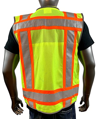 VERO1992 Class 2 Heavy Woven Two Tone Engineer Hi Viz - color: Yellow, size: XX-Large-3X-Large