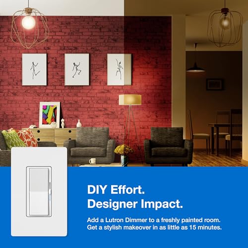 Lutron Caseta Diva Smart Dimmer Starter Kit; Dimmer, Hub, Remote, & More - color: White, size: 1 Pack, style: Smart Dimmer Hub Kit