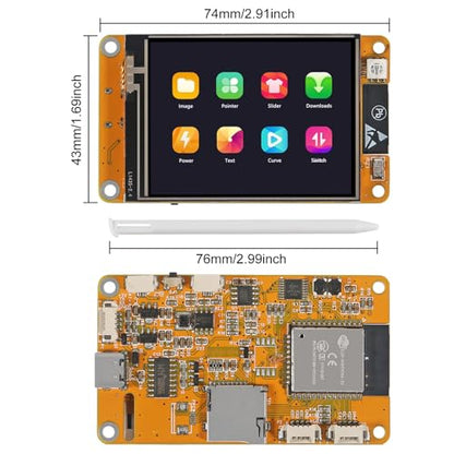 DORHEA 2Pcs ESP32 Touchscreen 2.4 Inch LCD TFT Module with Touch Screen Display Module ESP-32 2.4" 240x320 Smart Display OLED Screen for Arduino LVGL WiFi Bluetooth Dual Core Development Board