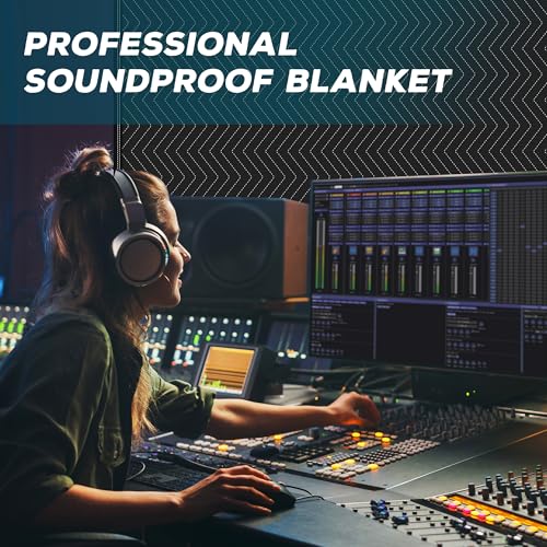 2 PCS Large Sound Dampening Blanket,96" x 80" Sound Absorbing Studio,Noise Cancelling Studio Acoustic Blanket/Light Blocker/Moving Curtain - size: 2 PACK