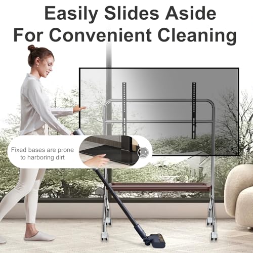 Easel Rolling TV Stand for 32-75" TVs, Stainless Steel TV Cart with Shelf - size: Style 1