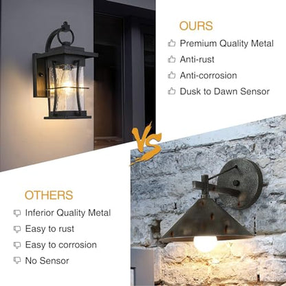 15 Inch Dusk to Dawn Outdoor Lighting Fixtures Wall Mount - size: 15'' H with Photocell, 1 PC