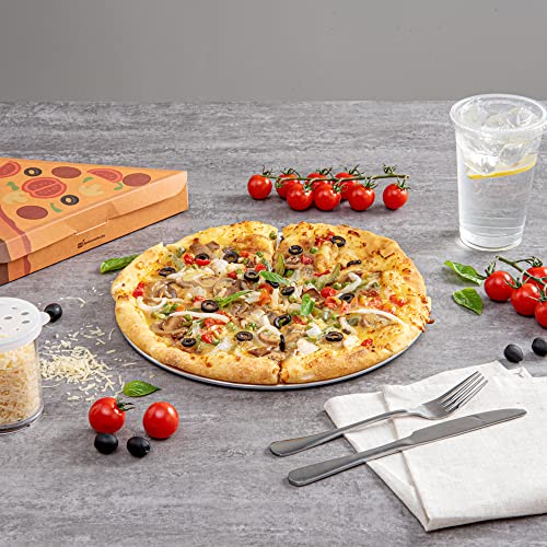 Restaurantware Met Lux 12 Inch Commercial Pizza Pan 1 Coupe Style Pizza Cooking Tray - Heavy-Duty 18-Gauge Aluminum Round Baking Tray Oven-Baking For Pizzas & More - size: 12"