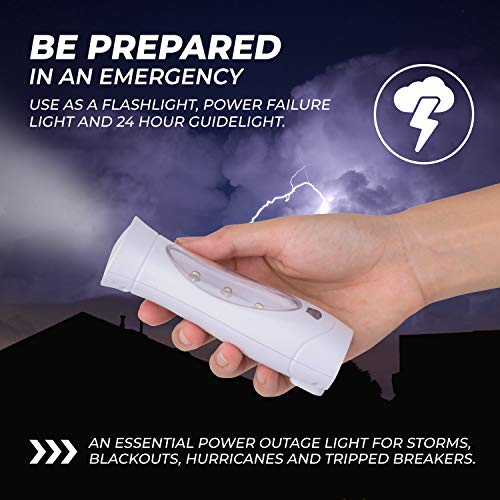 Amerelle LED Emergency Lights For Home Power Failure, 5 Pack - Triple Function Power Failure Light and Plug In Flashlight Combo, With Rechargeable Battery - Be Snow Storm & Hurricane Ready (71134)