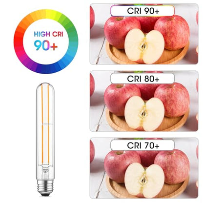 7.3" T10 Tubular LED Light Bulb, 60W Eq, Dimmable, Warm White 2700K, 6-Pack - color: Warm White, size: 7.3 Inch- 6 Count