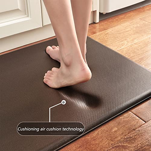 VXHCS 7/10" Extra Thick Anti Fatigue mats for Kitchen Floor, 19.7“x47.6 Standing Desk Mat Ergonomic Waterproof Mat, for Home, Office, Laundry, Black