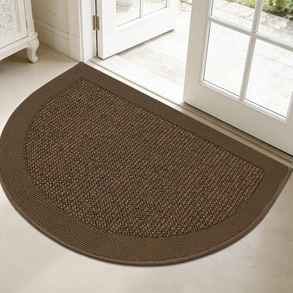 Dirt Trapper Door Mats 32" x 48", Non-Slip & Washable, Brown - color: Brown, size: 32" X 48" (Semicircular)