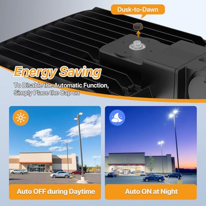 200W LED Parking Lot Light: 24000LM, 5000K Arm Mount 3Packs - size: 200W 3PACK