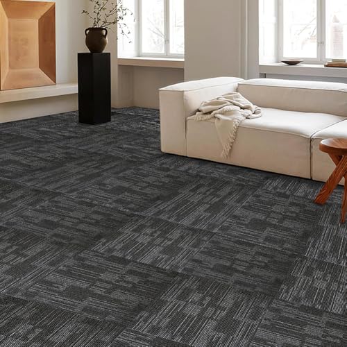 ALTRUISTIC Heavy Duty Commercial Carpet Tiles, 24" x 24"/18 Pieces/72 sq ft - color: Gray