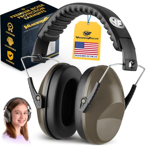 Kids Noise Canceling Headphones - 31 dB (2K Hz) - Ear Protection Earmuffs - color: Brown