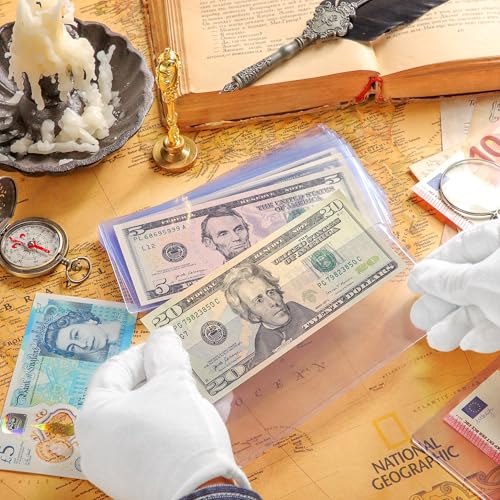 Uncle Paul 100PCS Banknotes Top-Insert Holders - Currency PVC - color: 100 Pieces