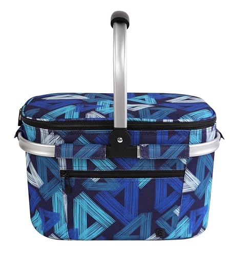 Picnic Basket, 22L Insulated Cooler Foldable, Thick, Triangle Pattern - color: Triangle Pattern, size: Medium