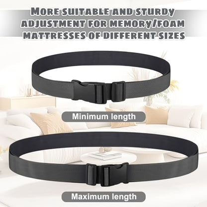 DERTE 4 Pcs Mattress Topper Straps Adjustable (60''x2'') - size: 60''x2''