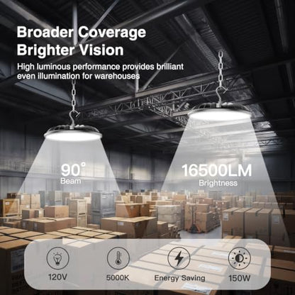 150W UFO LED High Bay Light 16500LM High Bay LED Shop Lights