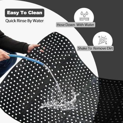 Commercial Anti-Fatigue Drainage Rubber Matting 82.6"x35.4"Heavy Duty Non-Slip Floor Mats for Home or Business Indoor Outdoor Use Workstation Mat