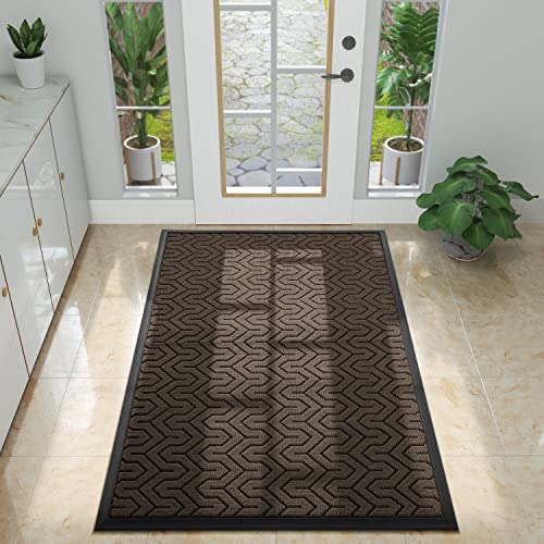 Yimobra Large Indoor Outdoor Mats for Front Door, Brown, 47x32 - color: Brown, size: 47x32 Inch