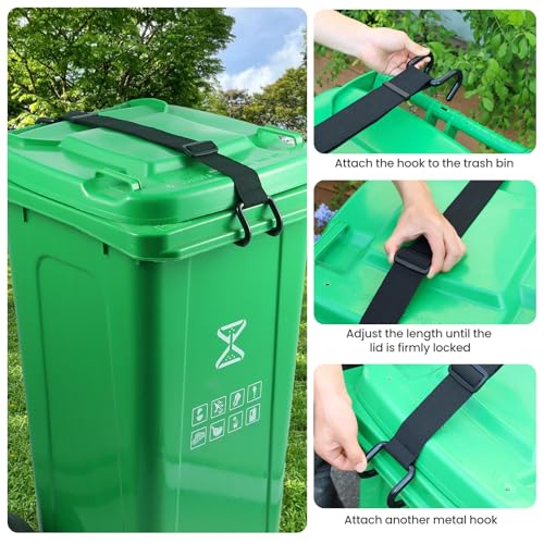 Trash Can Lid Lock Strap for Raccoons & Animals, 28-96 Gallon, 1 Pack