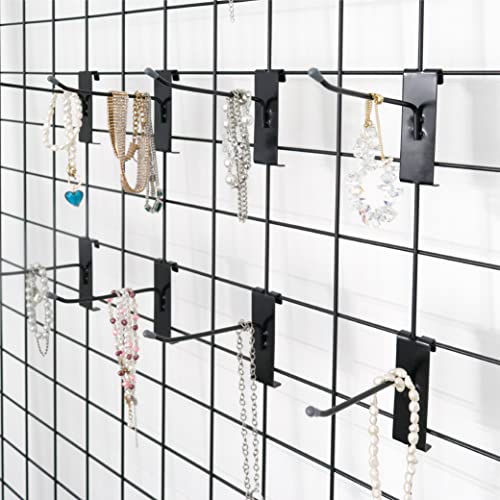 HUHOLE 50 Pack 4 Inch Black Gridwall Hooks Metal Display Hangers - size: 4 Inch