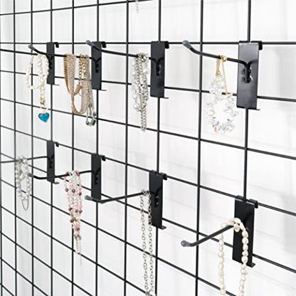 HUHOLE 50 Pack 4 Inch Black Gridwall Hooks Metal Display Hangers - size: 4 Inch
