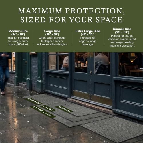 WaterHog Max Diamonds Front Door Mat Indoor Outdoor Entrance, All-Weather - color: Grey Ash, size: Medium 24"x35" (2’x3’)