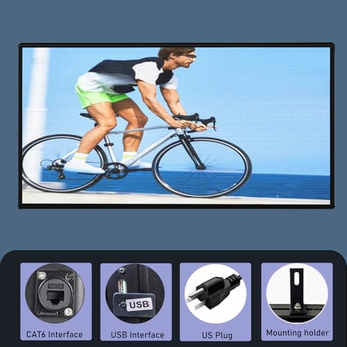 P5 Outdoor 65"x34" LED Sign Programmable Digital Board -High-Res Scrolling Display, USB and WiFi Control, Custom Images & Video for Business