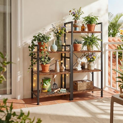 3 Tier Bookshelf, Free Standing Bookcase with Open Storage Shelves - color: Rustic Brown, size: 3 Tier