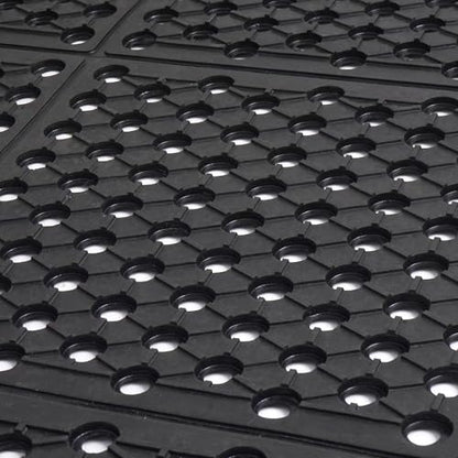uyoyous Rubber Flooring Mat with Drainage Holes 82.67"x35.43" Resistant Anti-Fatigue Commercial Kitchen Mats with Non-Slip Backing Heavy Duty Rubber Drainage Mat for Industrial Kitchen