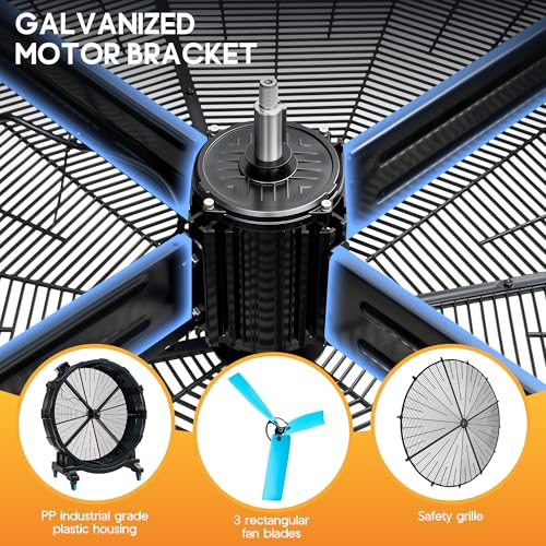 Albott 72 Inch Industrial Drum Fan, 1100W Plastic High Velocity Floor Fan - size: 72 Inch