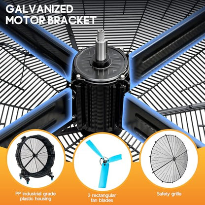 Albott 72 Inch Industrial Drum Fan, 1100W Plastic High Velocity Floor Fan - size: 72 Inch