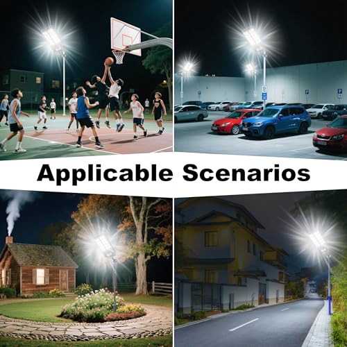 Solar Street Lights Outdoor Waterproof 6500W Solar Flood Lights Dusk to Down with Motion Sensor for Parking Lot, Outdoor Street Light Solar Powered 7000K for Yard Patio and Walkway - size: L-4PCs