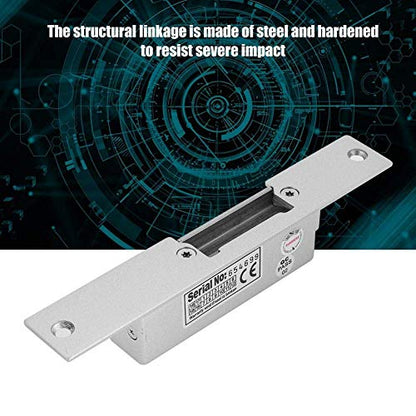 Electric Strike Lock, Door Access Control NC/NO Fail Secure, 500Kg Thrust Withstand, Electric Lock for Wood Metal PVC Door