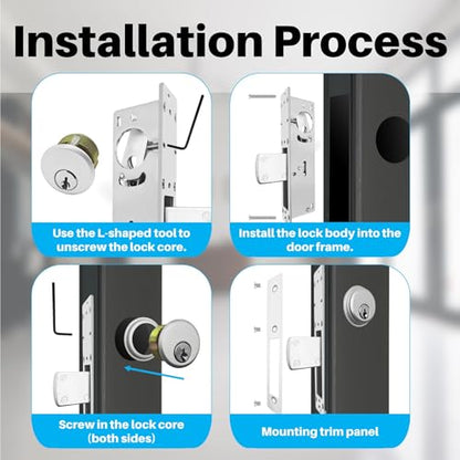 Storefront Door Mortise Lock, Commercial Door Locks with Cylinder Deadbolt