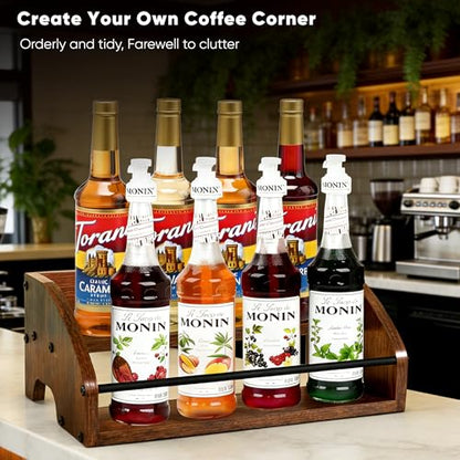 Rustic Wooden Countertop Organizer - color: 2-tier Brown